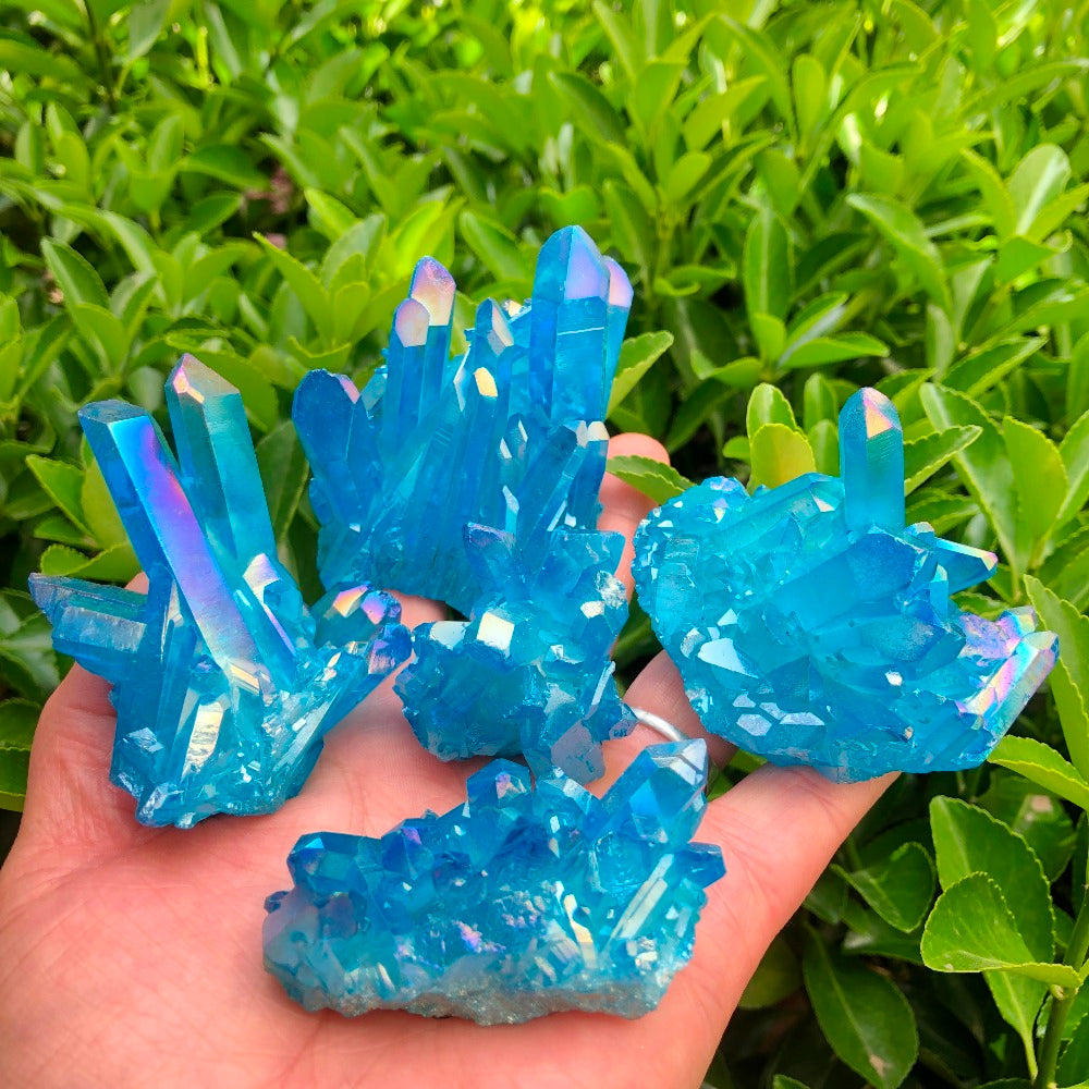 Blue Aura Quartz Crystals