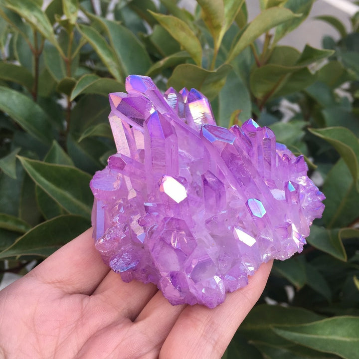 Purple Aura Quartz Crystal Cluster - greenwitchcreations