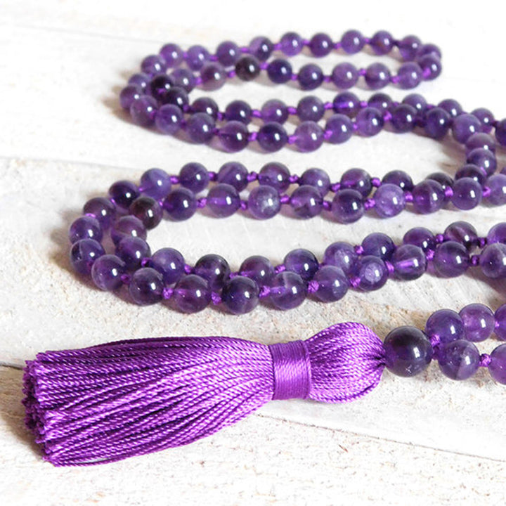 Buy Amethyst Mala Bead Necklace