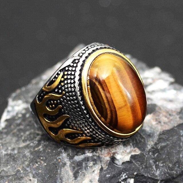 Tigers Eye & Obsidian Men's Rings - greenwitchcreations