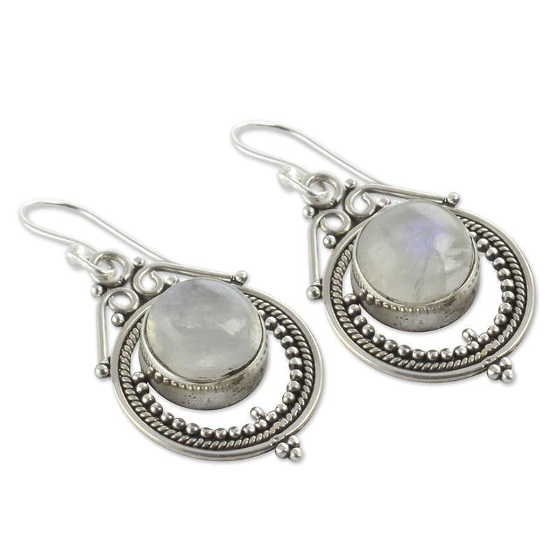 Women's 925 Silver Moonstone Earrings - greenwitchcreations