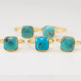 Women's Blue Stone Gold Ring - greenwitchcreations