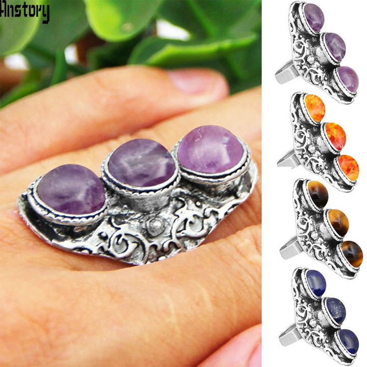 Triple Stone Rings - greenwitchcreations