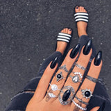 Gothic Silver Ring Sets - greenwitchcreations