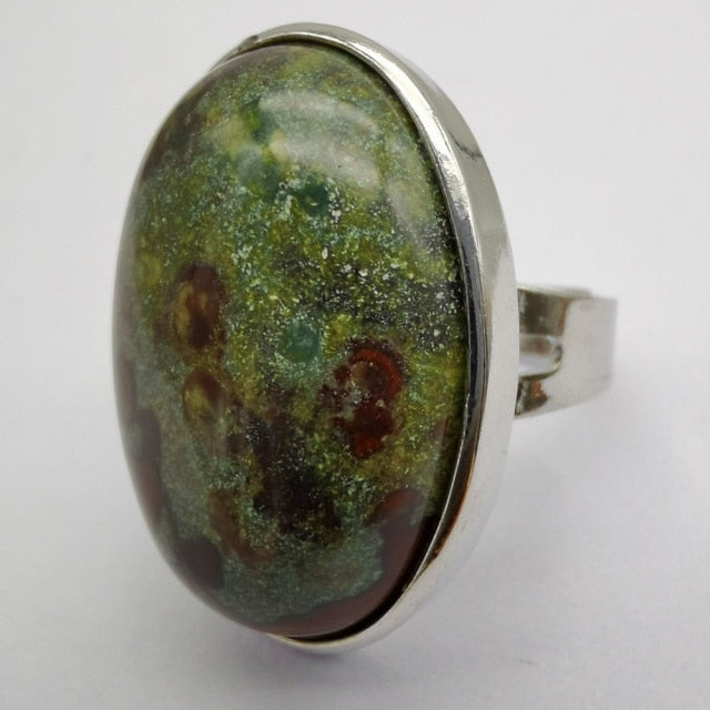 Stone Oval Ring - greenwitchcreations