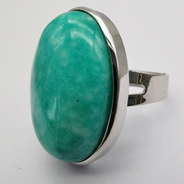 Stone Oval Ring - greenwitchcreations