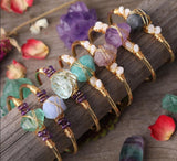 Women's Gold Wire Wrap Crystal Bracelets For Sale