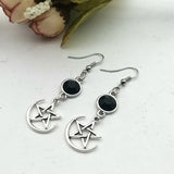 Pentacle Moon Earrings - greenwitchcreations