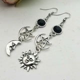 Pentacle Moon Earrings - greenwitchcreations
