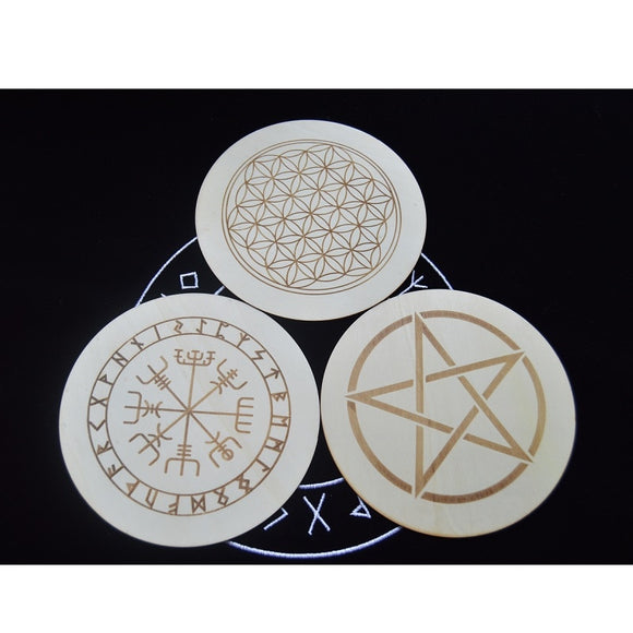 Wood Round Altar Tiles | Witchcraft Supplies - greenwitchcreations