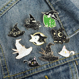 Witch Hats & Cats Pins - greenwitchcreations
