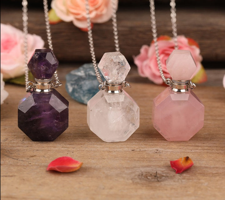 Perfume Bottle Crystal Necklaces For Sale