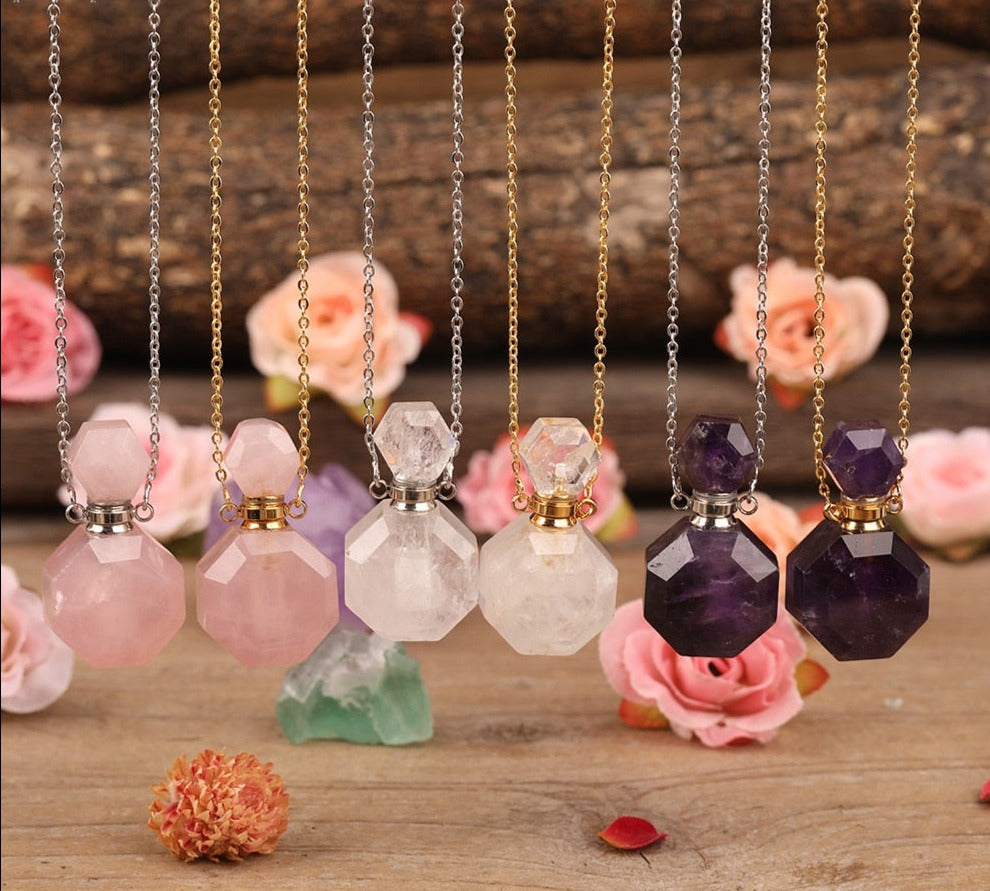 Perfume Bottle Crystal Necklaces For Sale