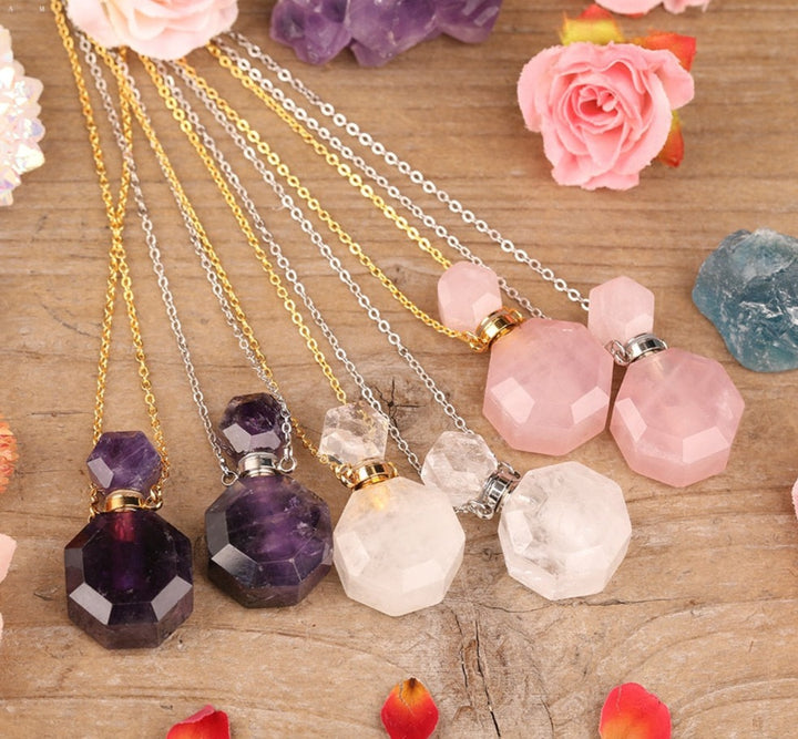 Perfume Bottle Crystal Necklaces For Sale