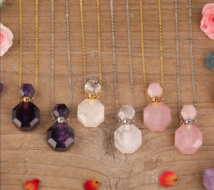 Perfume Bottle Crystal Necklaces For Sale