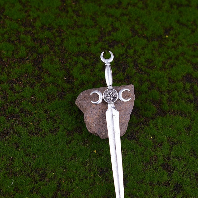 Silver Witchy Hairpins - greenwitchcreations