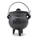 Triple Moon Goddess Cast Iron Cauldron