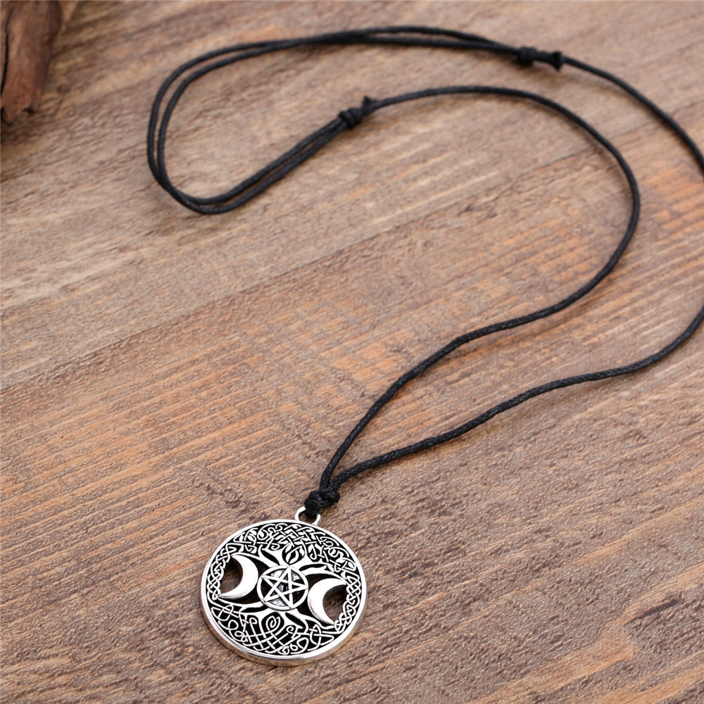 Pentacle Gold and Silver Tree Necklace - greenwitchcreations