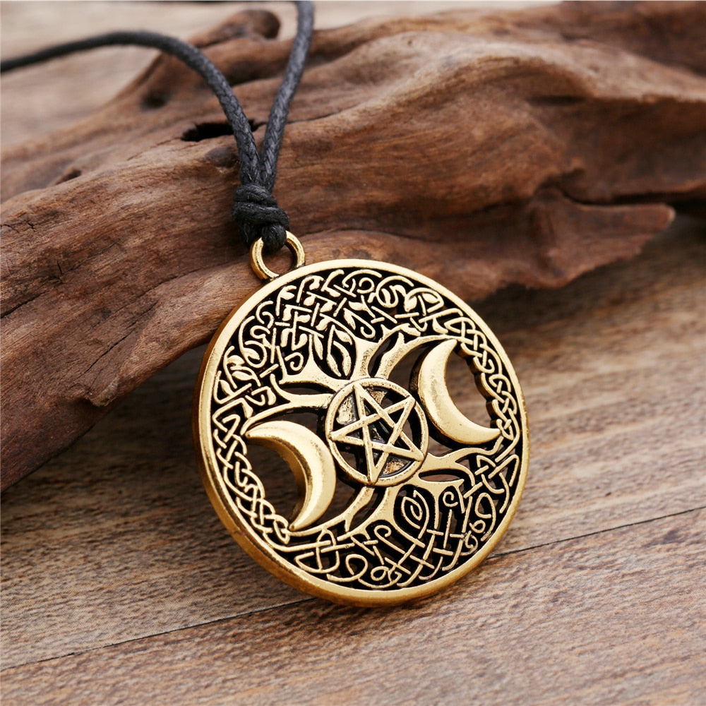 Pentacle Gold and Silver Tree Necklace - greenwitchcreations