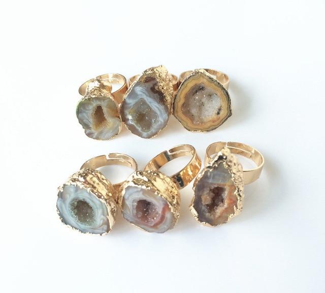 Women's Druzy Crystal Gold Rings - greenwitchcreations