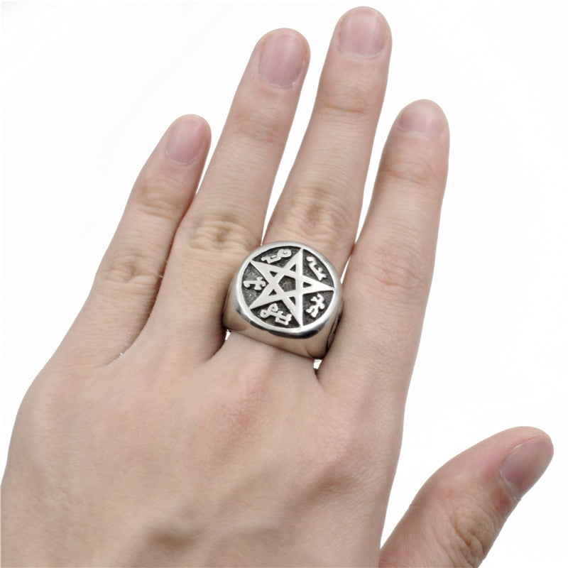 Mens Pentagram Rings - greenwitchcreations