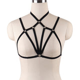 Pentacle Gothic Fetish Harness Bra - greenwitchcreations