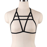 Pentacle Gothic Fetish Harness Bra - greenwitchcreations