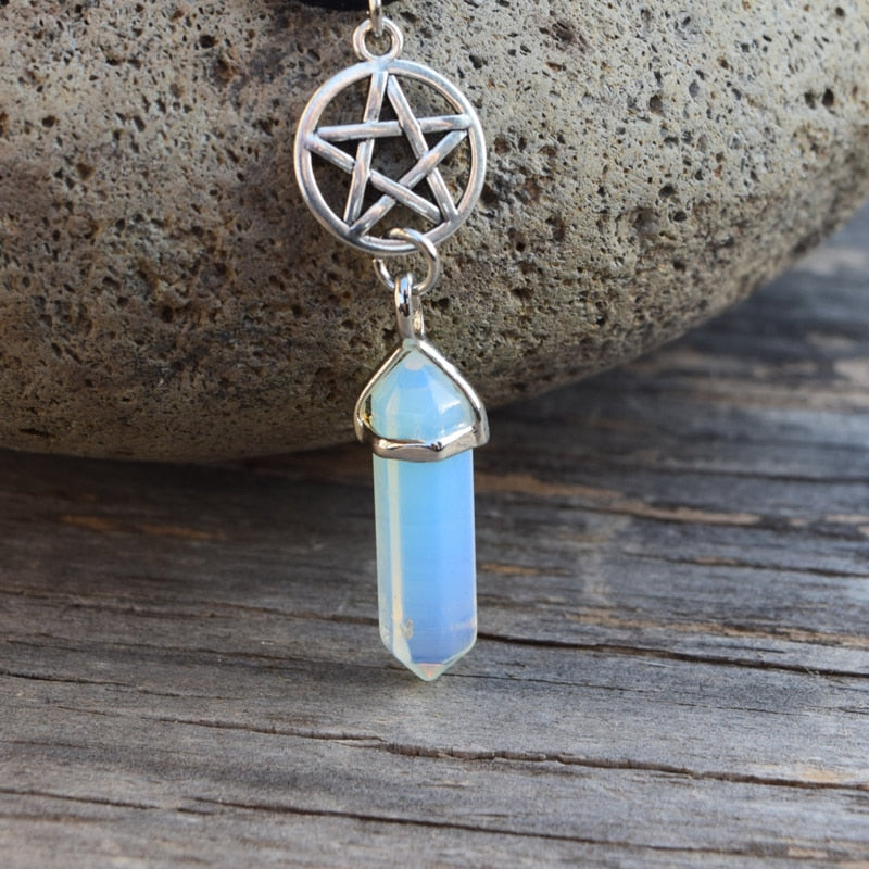 Pentacle Crystal Necklaces - greenwitchcreations