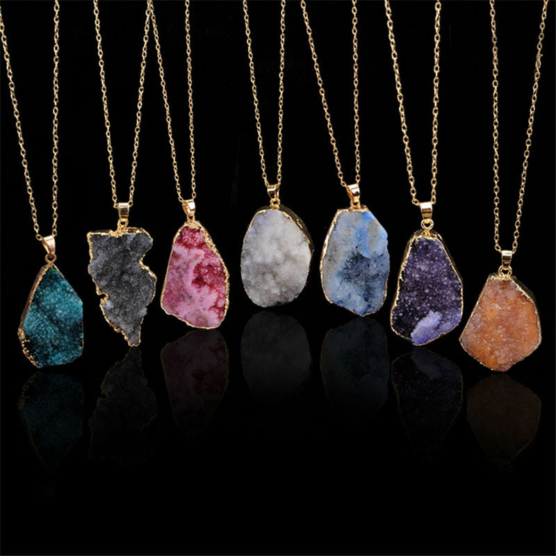 Unisex Druzy Crystal Necklaces - greenwitchcreations