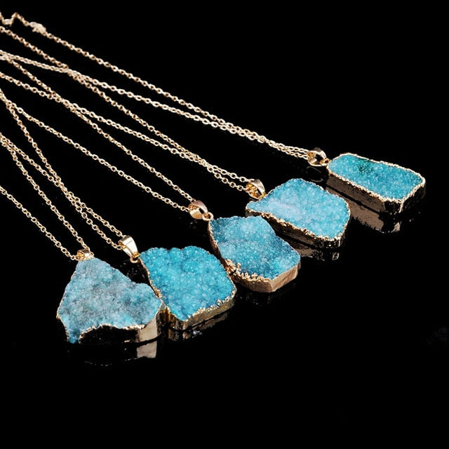 Unisex Druzy Crystal Necklaces - greenwitchcreations