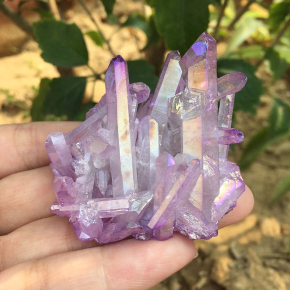 Purple Aura Quartz Crystals - greenwitchcreations