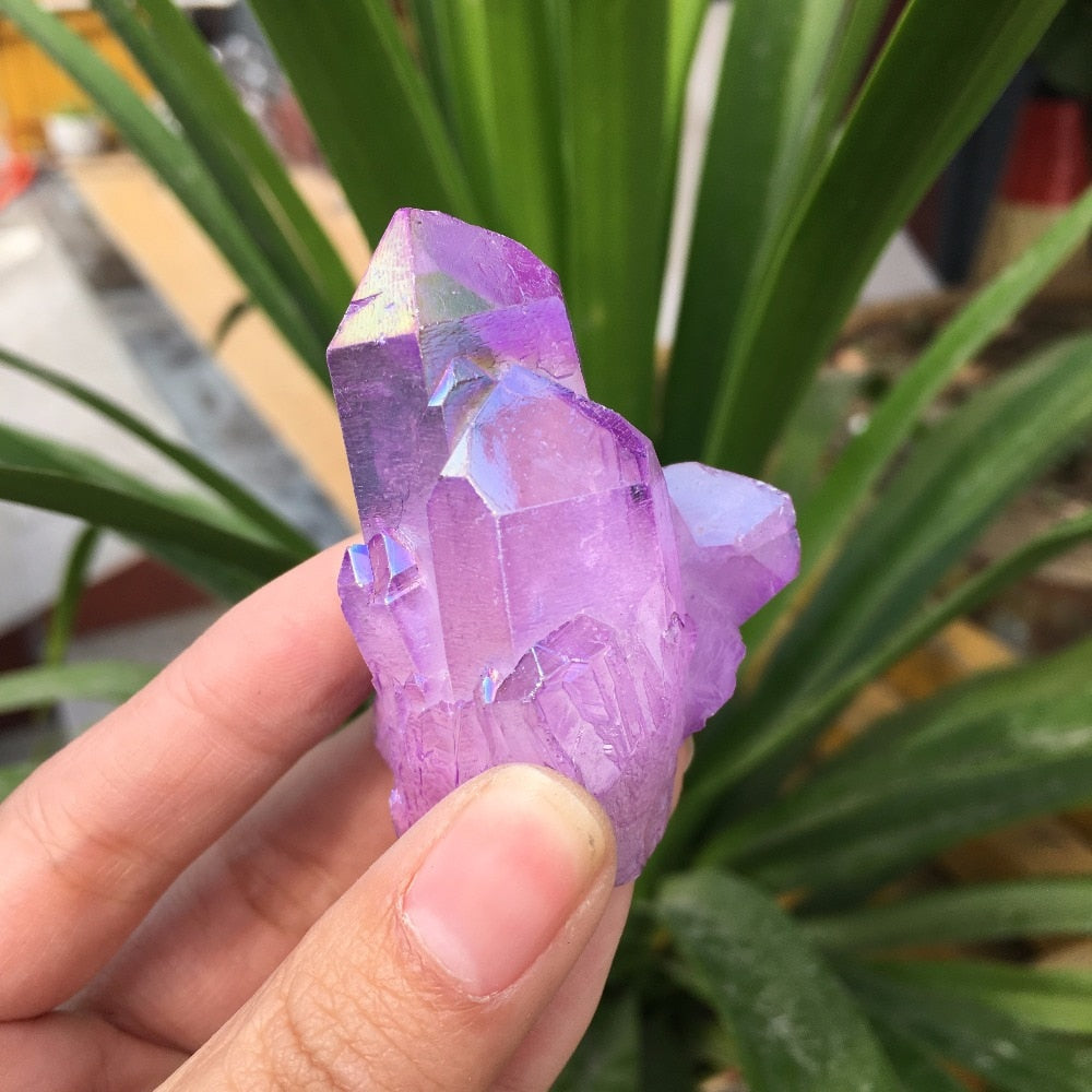 Aura Quartz Crystals - Rainbow, Purple, & Orange - greenwitchcreations