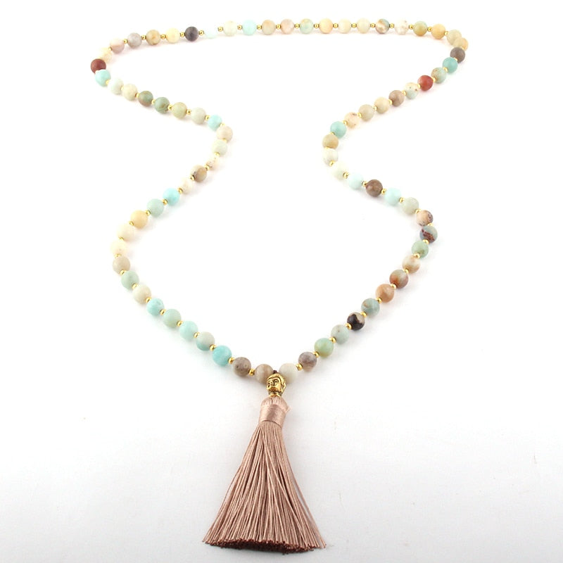 Buy Amazonite Buddha Mala Prayer Necklace - greenwitchcreations