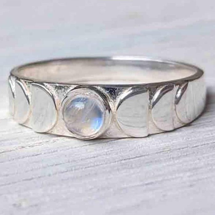 Moonstone Moon Phase Ring For Sale | Green Witch Creations