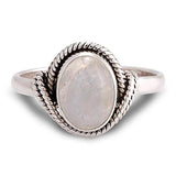 Rose Quartz and Moonstone Rings - greenwitchcreations