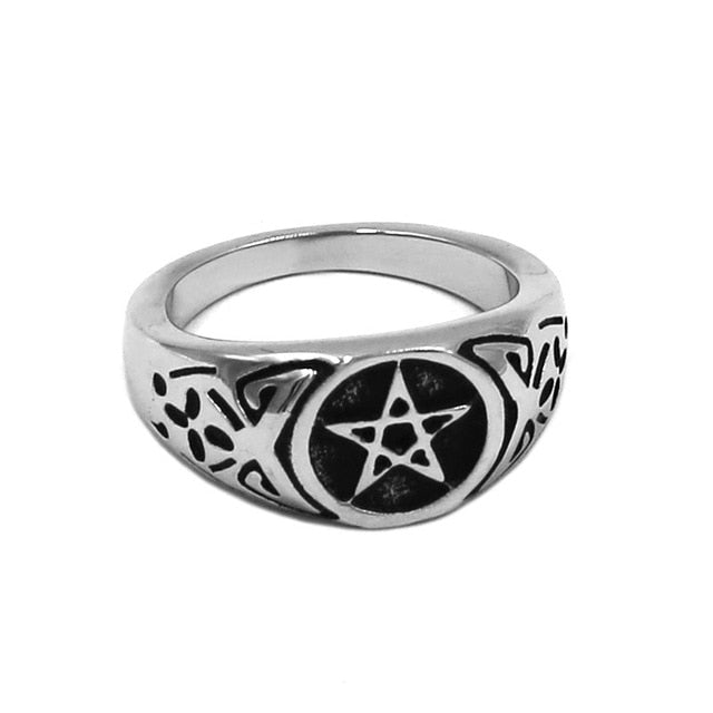 Unisex Wiccan Pentacle Rings - greenwitchcreations