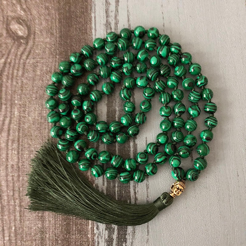 Malachite Mala Prayer Necklaces - greenwitchcreations