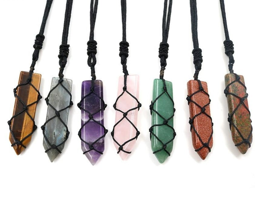 Stone Hemp Necklaces For Sale | Green Witch Creations