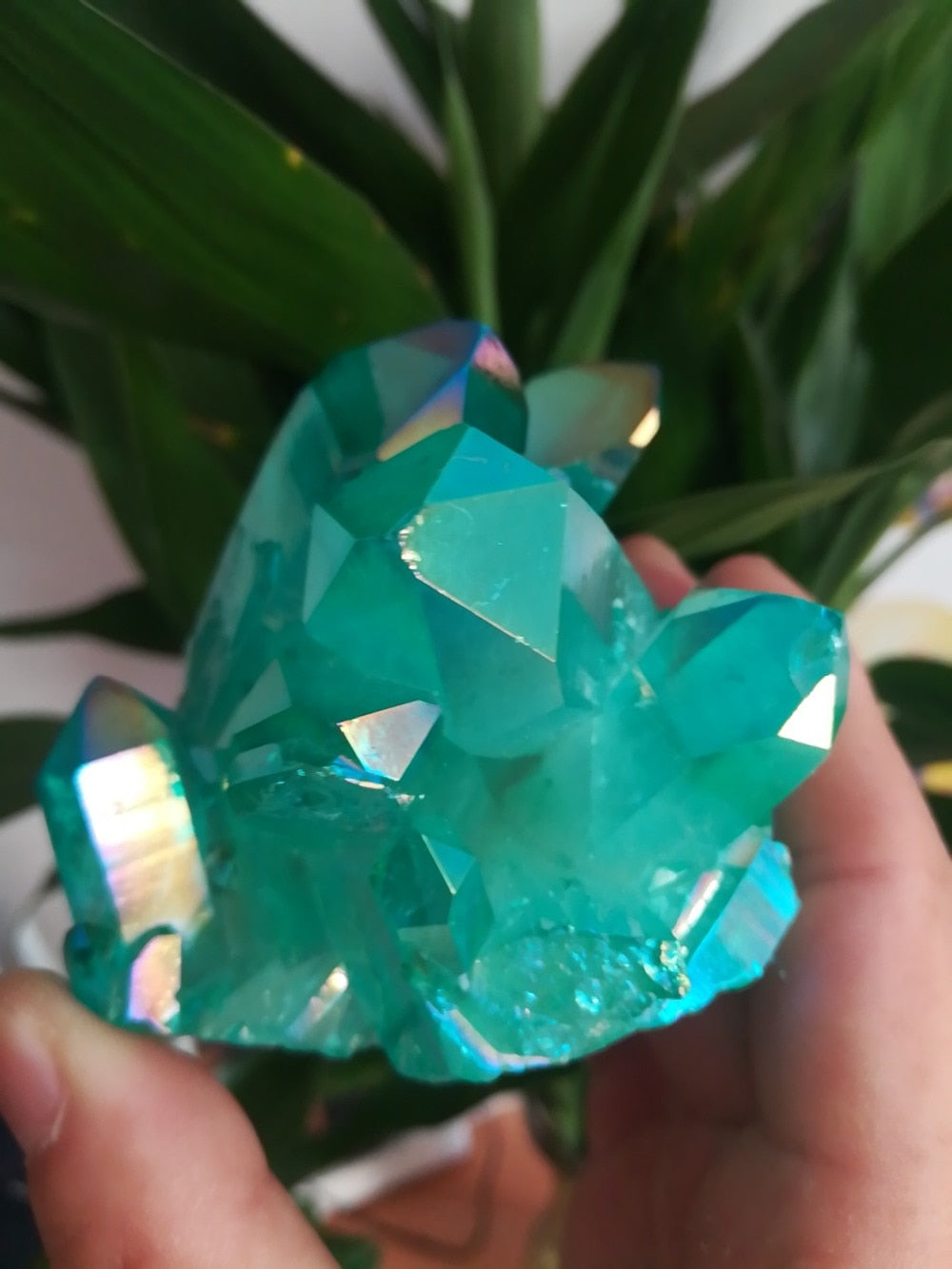 Aqua Aura Angel Quartz Cluster - greenwitchcreations